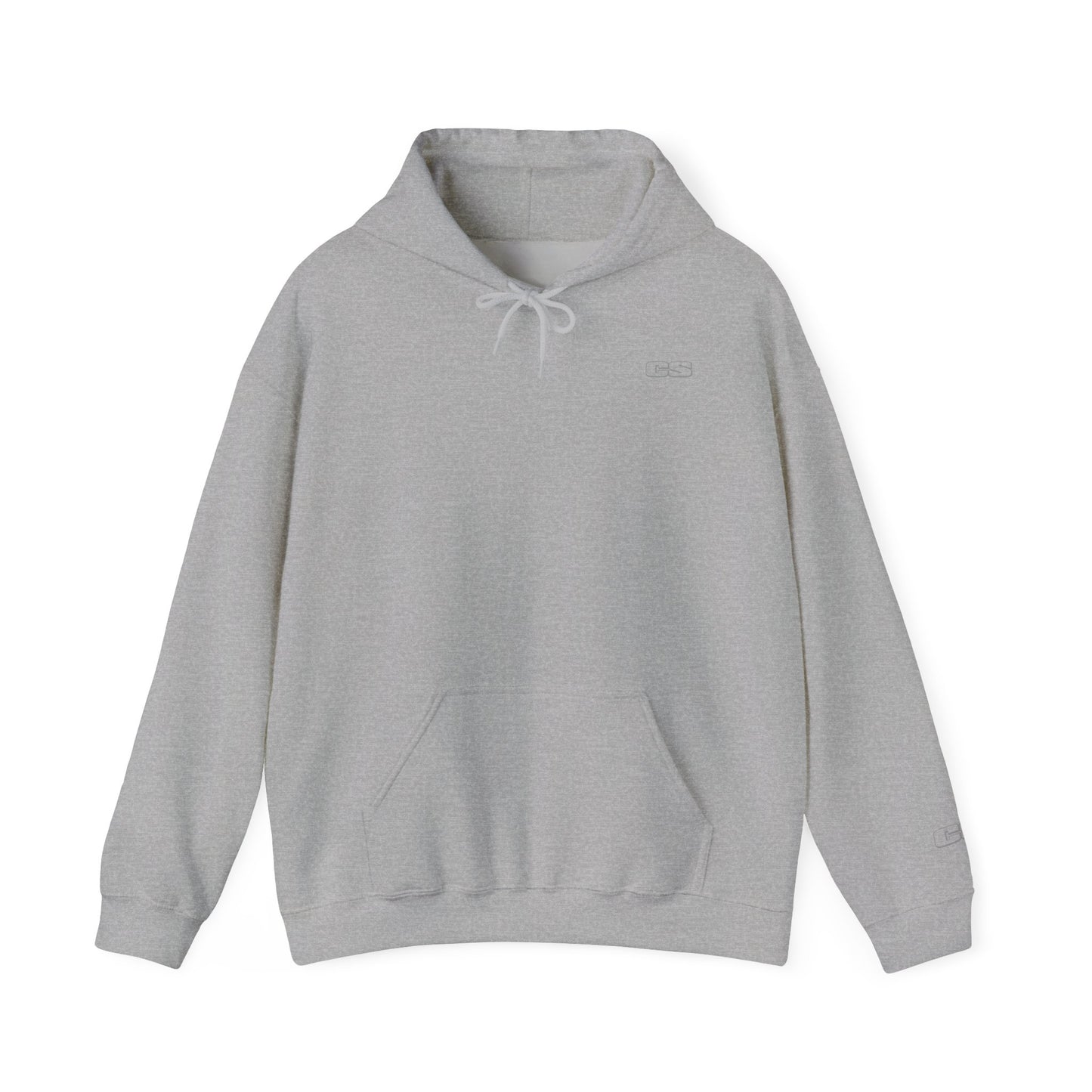 CS Minimalist Logo Hoodie — White Graphic Pullover