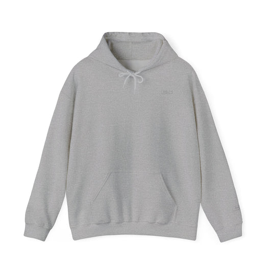 CS Minimalist Logo Hoodie — White Graphic Pullover