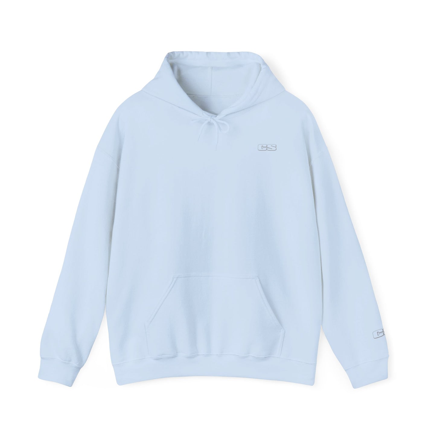 CS Minimalist Logo Hoodie — White Graphic Pullover