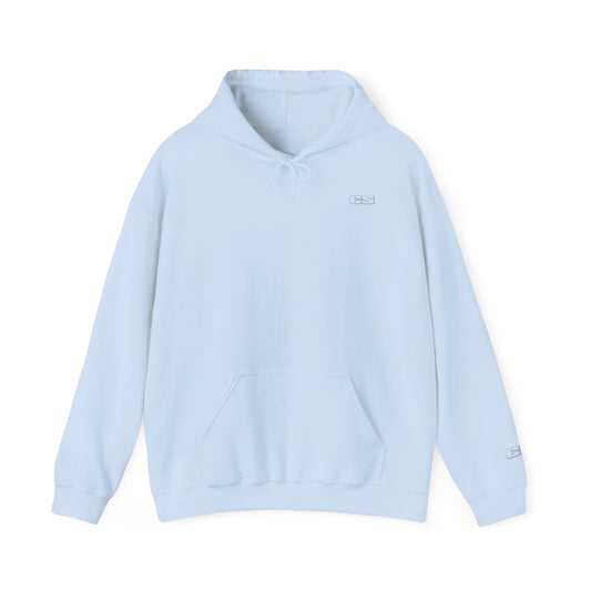 CS Minimalist Logo Hoodie — White Graphic Pullover