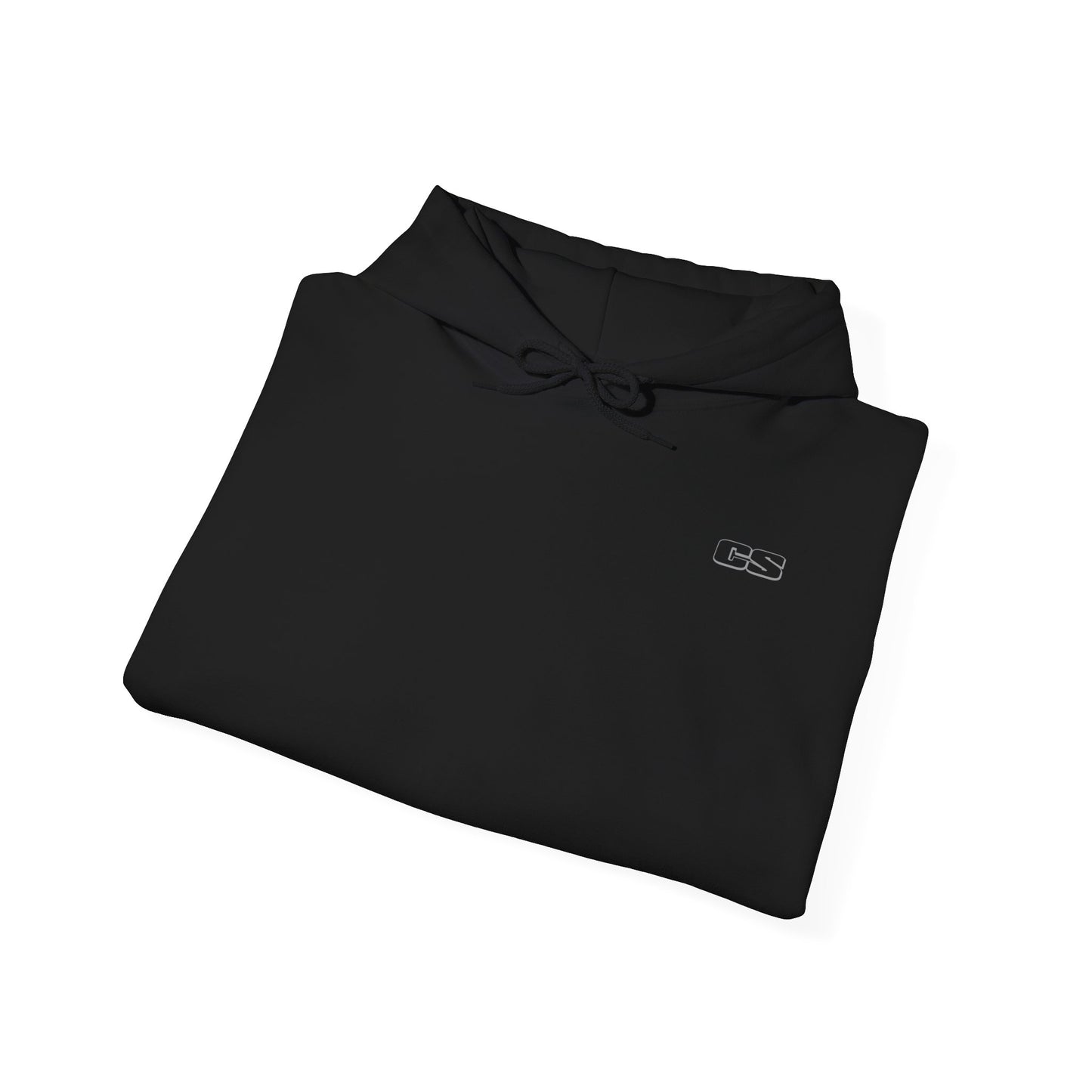CS Minimalist Logo Hoodie — White Graphic Pullover