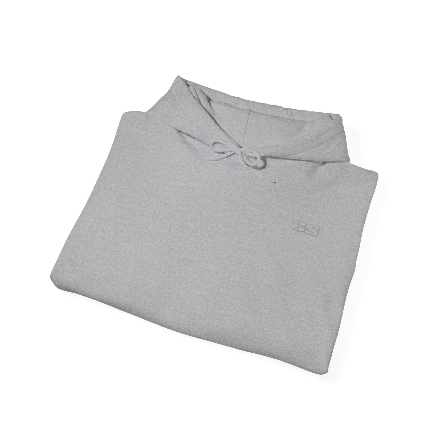 CS Minimalist Logo Hoodie — White Graphic Pullover