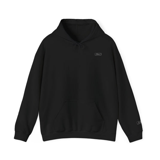 CS Minimalist Logo Hoodie — White Graphic Pullover