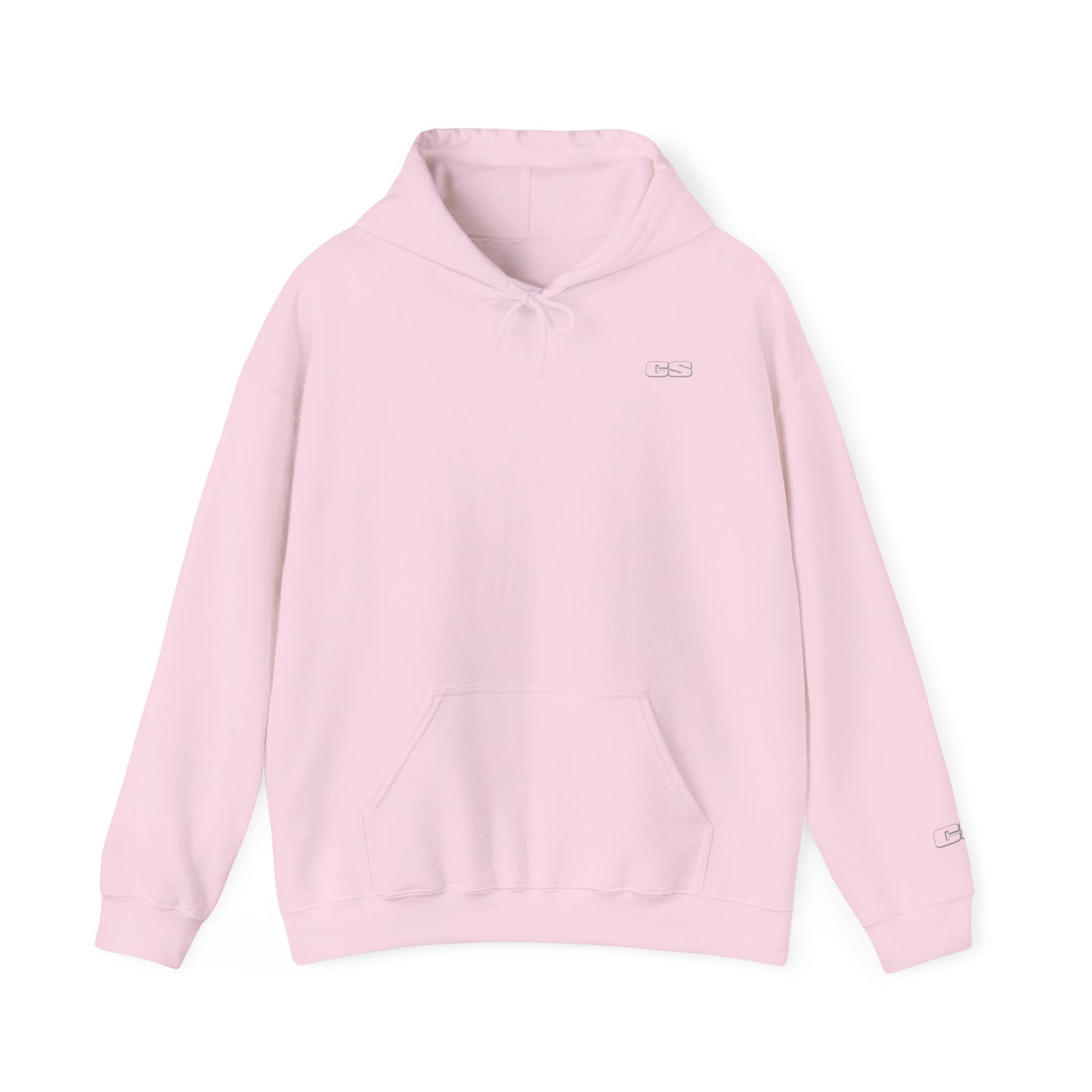 CS Minimalist Logo Hoodie — White Graphic Pullover