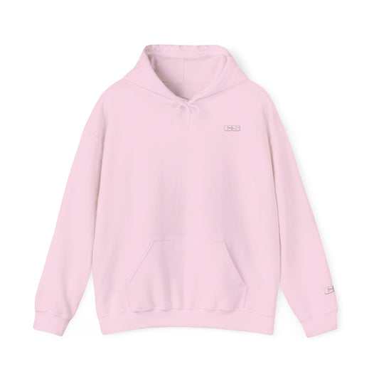 CS Minimalist Logo Hoodie — White Graphic Pullover